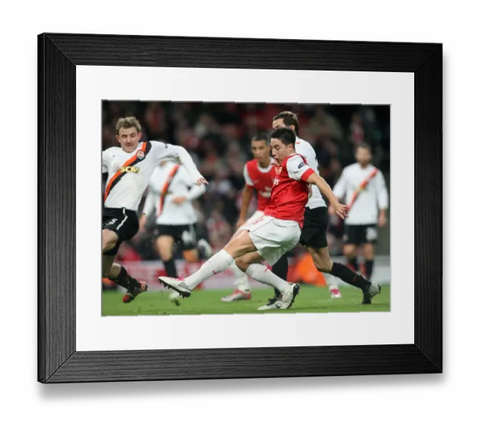 Framed Print : Samir Nasri scores Arsenals 2nd goal. Arsenal 5: 1 Shaktar Donetsk Framed Print : Samir Nasri scores Arsenals 2nd goal. Arsenal 5: 1 Shaktar Donetsk