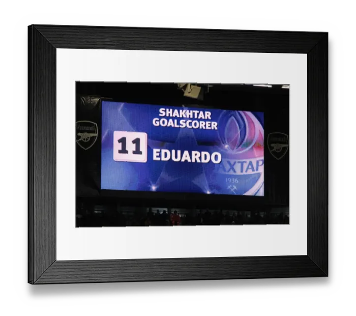 Framed Print : Big screen at Emirates. Arsenal 5: 1 Shakhtar Donetsk, UEFA Champions League Framed Print : Big screen at Emirates. Arsenal 5: 1 Shakhtar Donetsk, UEFA Champions League