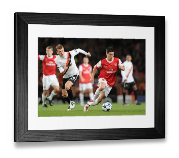 Framed Print : Sami Nasri (Arsenal) Olexiy Gai (Shakhtar). Arsenal 5: 1 Shakhtar Donetsk