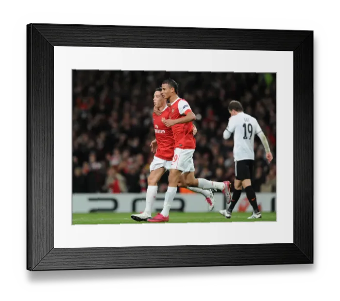 Framed Print : Sami Nasri celebrates scoring the 2nd Arsenal goal with Marouane Chamakh Framed Print : Sami Nasri celebrates scoring the 2nd Arsenal goal with Marouane Chamakh