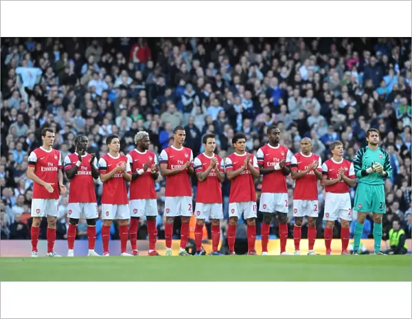The Arsenal team line up before the match. Manchester City 0: 3 Arsenal