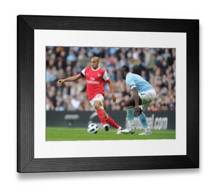 Framed Print : Gael Clichy (Arsenal) Micah Richards (Man City). Manchester City 0: 3 Arsenal