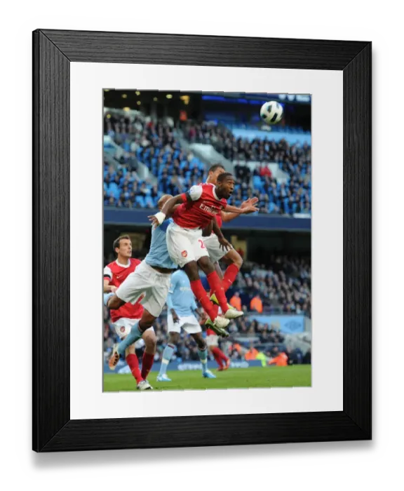 Framed Print : Johan Djourou (Arsenal). Manchester City 0: 3 Arsenal, Barclays Premier League