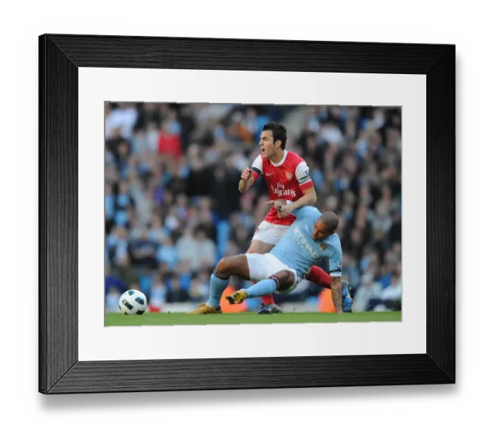 Framed Print : Cesc Fabregas Triumph: Arsenal's 3-0 Victory Over Manchester City