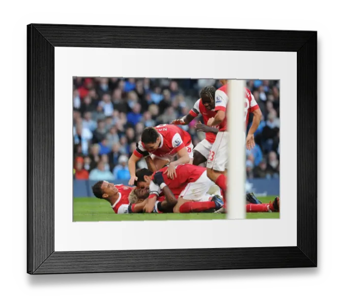 Framed Print : Alex Song's Brace: Arsenal's Triumphant 3-0 Victory Over Manchester City in 2010