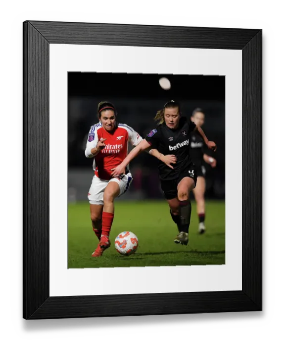 Framed Print : Arsenal FC v West Ham United FC - Barclays Women's Super League Arsenal FC v West Ham United FC - Barclays Women's Super League
