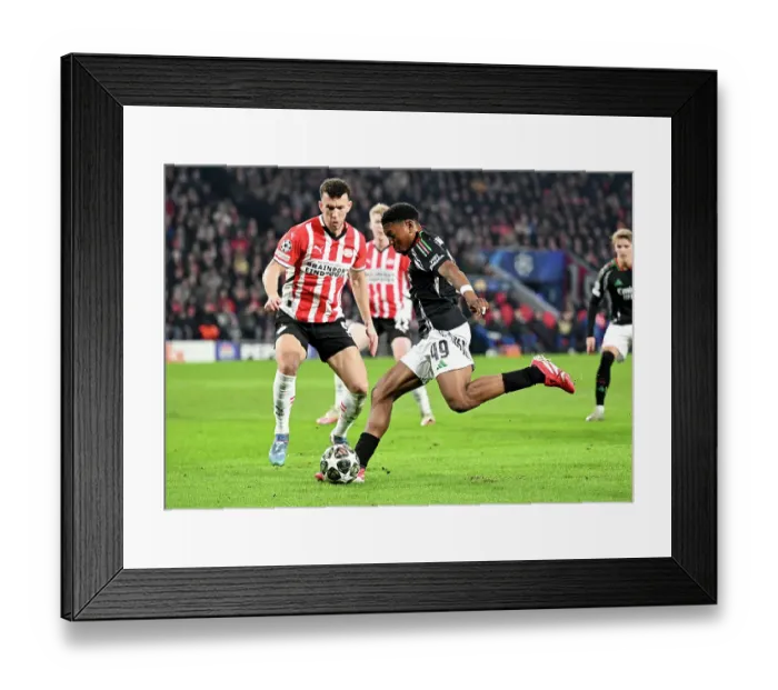 Framed Print : PSV Eindhoven v Arsenal FC - UEFA Champions League 2024 / 25 Round of 16 First Leg