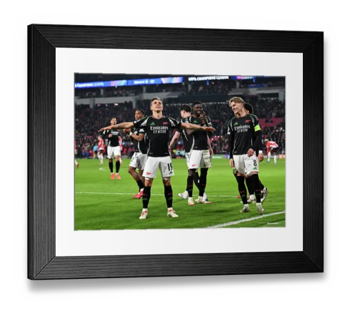 Framed Print : PSV Eindhoven v Arsenal FC - UEFA Champions League 2024 / 25 Round of 16 First Leg