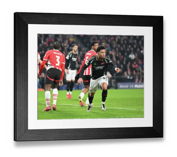 Framed Print : PSV Eindhoven v Arsenal FC - UEFA Champions League 2024 / 25 Round of 16 First Leg