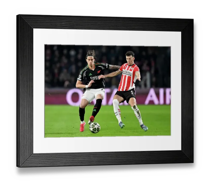 Framed Print : PSV Eindhoven v Arsenal FC - UEFA Champions League 2024 / 25 Round of 16 First Leg