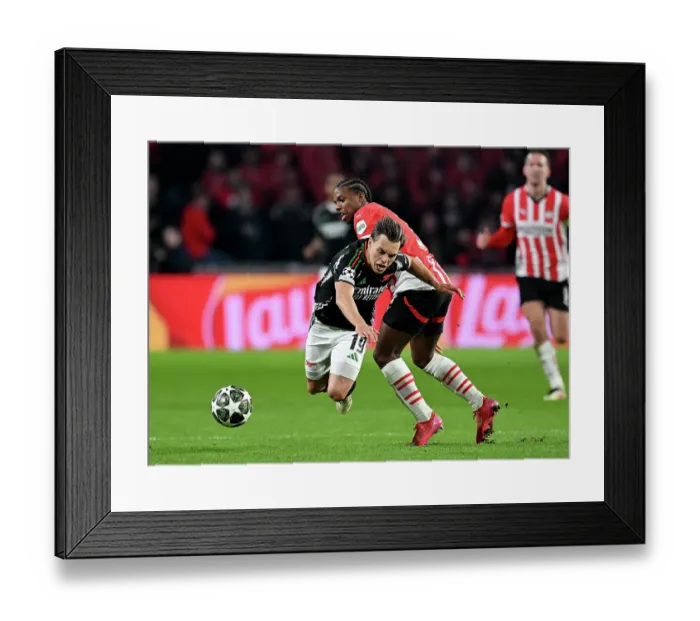 Framed Print : PSV Eindhoven v Arsenal FC - UEFA Champions League 2024 / 25 Round of 16 First Leg