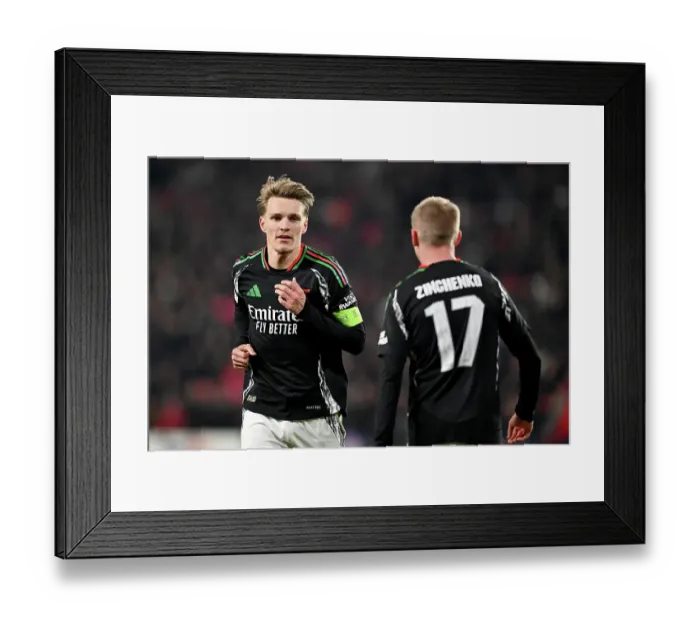Framed Print : PSV Eindhoven v Arsenal FC - UEFA Champions League 2024 / 25 Round of 16 First Leg