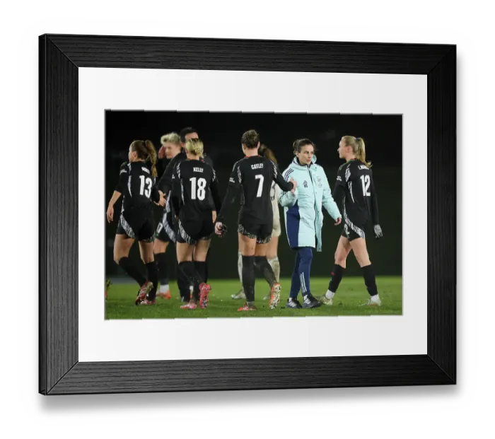 Framed Print : Real Madrid CF v Arsenal FC - UEFA Women's Champions League Quarter Finals First Leg Real Madrid CF v Arsenal FC - UEFA Women's Champions League Quarter Finals First Leg