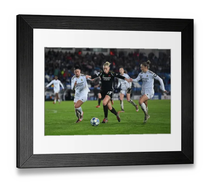 Framed Print : Real Madrid CF v Arsenal FC - UEFA Women's Champions League Quarter Finals First Leg Real Madrid CF v Arsenal FC - UEFA Women's Champions League Quarter Finals First Leg