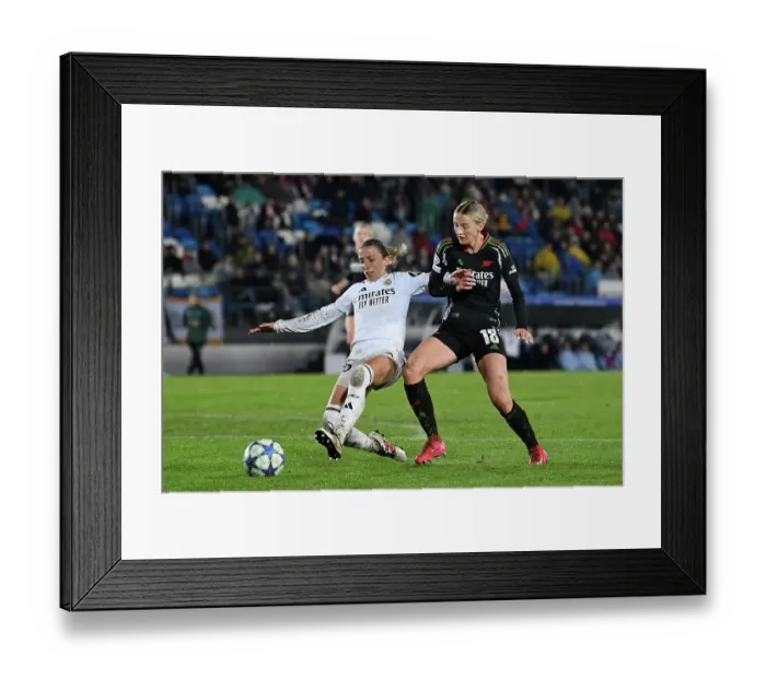 Framed Print : Real Madrid CF v Arsenal FC - UEFA Women's Champions League Quarter Finals First Leg Real Madrid CF v Arsenal FC - UEFA Women's Champions League Quarter Finals First Leg