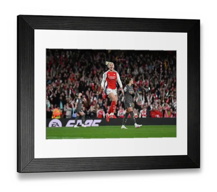 Framed Print : Arsenal FC v Real Madrid CF - UEFA Women's Champions League Quarter Finals Second Leg Arsenal FC v Real Madrid CF - UEFA Women's Champions League Quarter Finals Second Leg