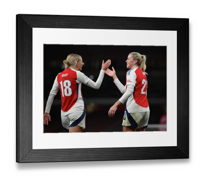 Framed Print : Arsenal FC v Real Madrid CF - UEFA Women's Champions League Quarter Finals Second Leg Arsenal FC v Real Madrid CF - UEFA Women's Champions League Quarter Finals Second Leg