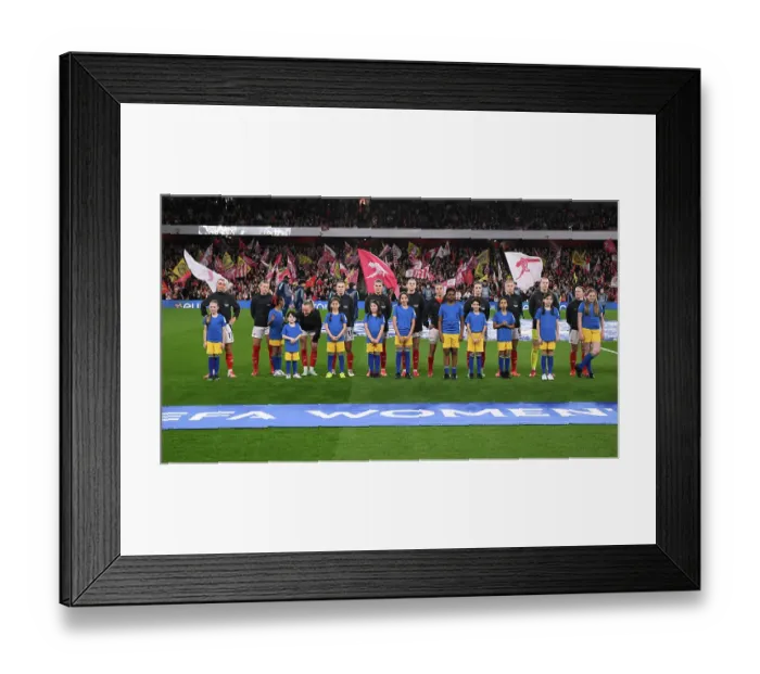 Framed Print : Arsenal FC v Real Madrid CF - UEFA Women's Champions League Quarter Finals Second Leg Arsenal FC v Real Madrid CF - UEFA Women's Champions League Quarter Finals Second Leg