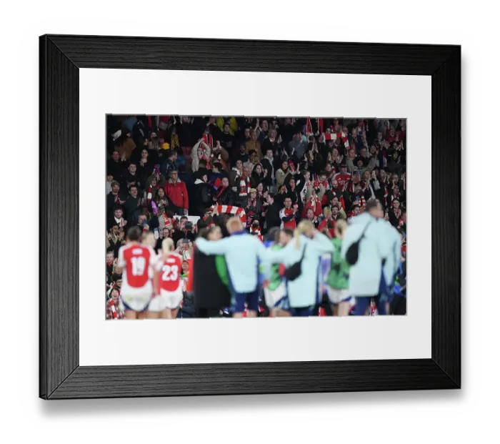 Framed Print : Arsenal FC v Real Madrid CF - UEFA Women's Champions League Quarter Finals Second Leg Arsenal FC v Real Madrid CF - UEFA Women's Champions League Quarter Finals Second Leg