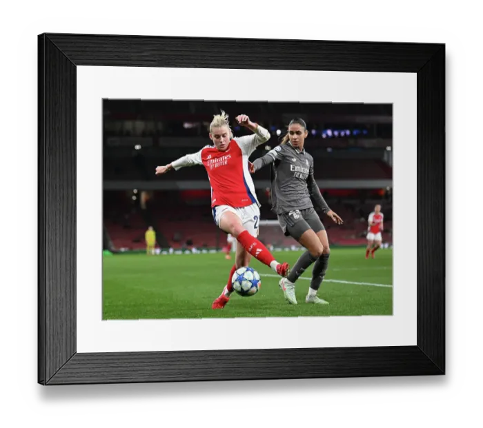 Framed Print : Arsenal FC v Real Madrid CF - UEFA Women's Champions League Quarter Finals Second Leg Arsenal FC v Real Madrid CF - UEFA Women's Champions League Quarter Finals Second Leg