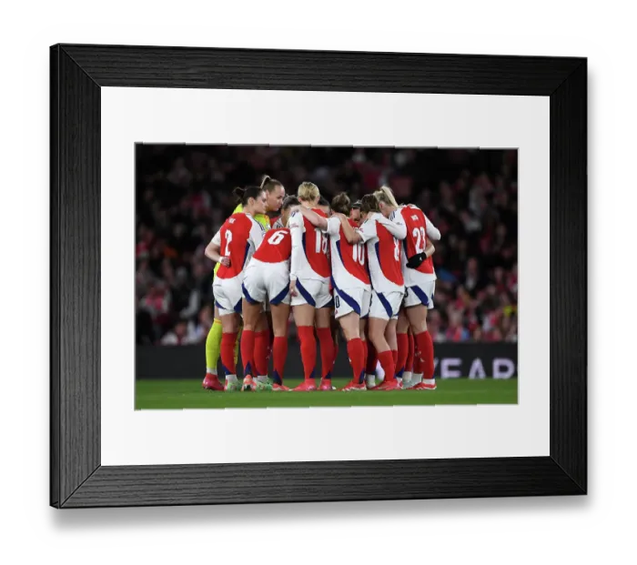 Framed Print : Arsenal FC v Real Madrid CF - UEFA Women's Champions League Quarter Finals Second Leg Arsenal FC v Real Madrid CF - UEFA Women's Champions League Quarter Finals Second Leg