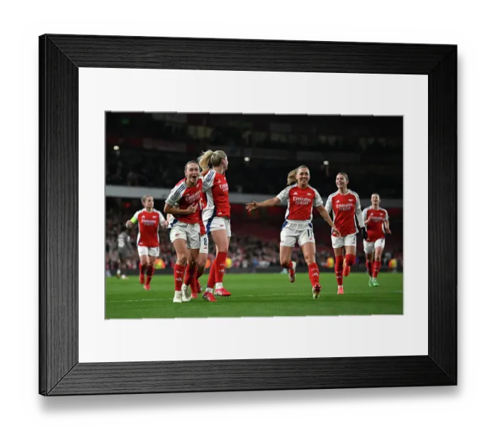 Framed Print : Arsenal FC v Real Madrid CF - UEFA Women's Champions League Quarter Finals Second Leg Arsenal FC v Real Madrid CF - UEFA Women's Champions League Quarter Finals Second Leg