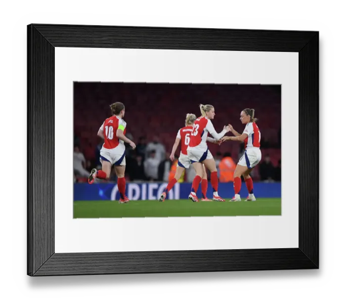Framed Print : Arsenal FC v Real Madrid CF - UEFA Women's Champions League Quarter Finals Second Leg Arsenal FC v Real Madrid CF - UEFA Women's Champions League Quarter Finals Second Leg