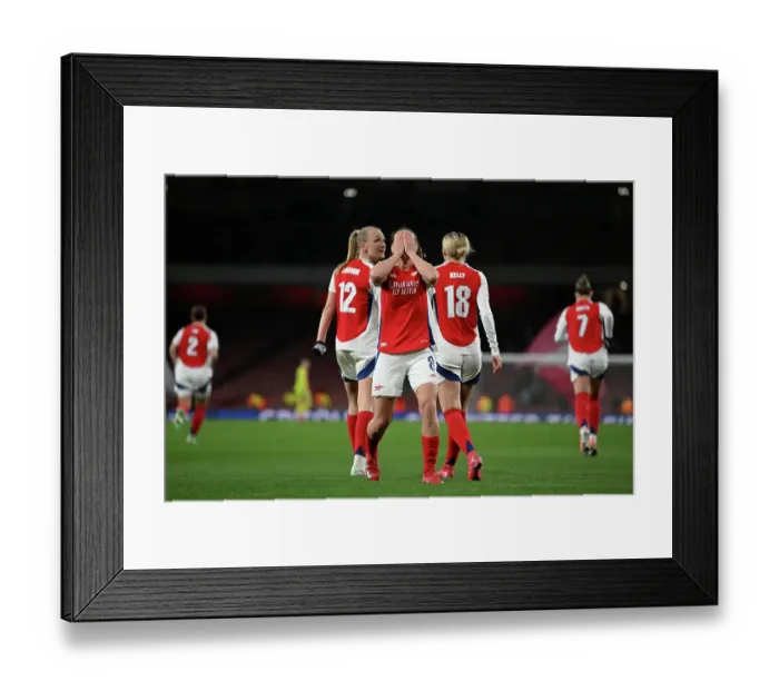 Framed Print : Arsenal FC v Real Madrid CF - UEFA Women's Champions League Quarter Finals Second Leg Arsenal FC v Real Madrid CF - UEFA Women's Champions League Quarter Finals Second Leg