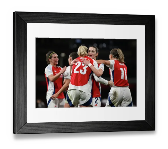 Framed Print : Arsenal FC v Real Madrid CF - UEFA Women's Champions League Quarter Finals Second Leg Arsenal FC v Real Madrid CF - UEFA Women's Champions League Quarter Finals Second Leg