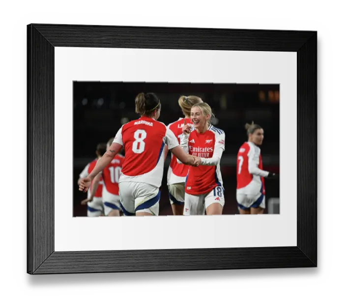 Framed Print : Arsenal FC v Real Madrid CF - UEFA Women's Champions League Quarter Finals Second Leg Arsenal FC v Real Madrid CF - UEFA Women's Champions League Quarter Finals Second Leg