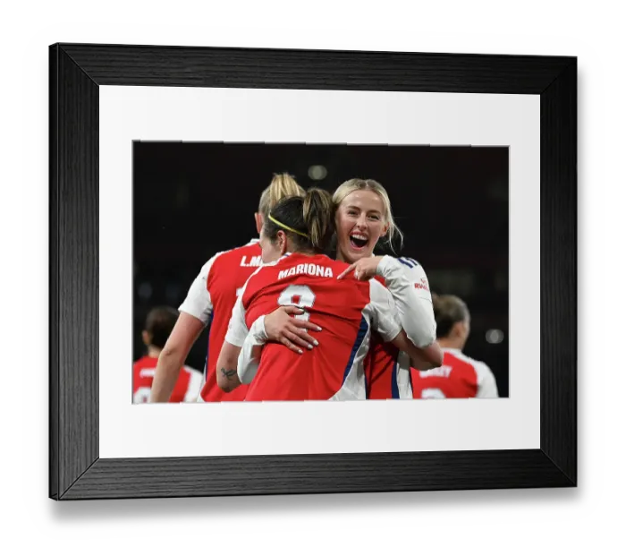 Framed Print : Arsenal FC v Real Madrid CF - UEFA Women's Champions League Quarter Finals Second Leg Arsenal FC v Real Madrid CF - UEFA Women's Champions League Quarter Finals Second Leg