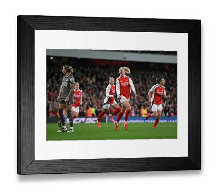 Framed Print : Arsenal FC v Real Madrid CF - UEFA Women's Champions League Quarter Finals Second Leg Arsenal FC v Real Madrid CF - UEFA Women's Champions League Quarter Finals Second Leg