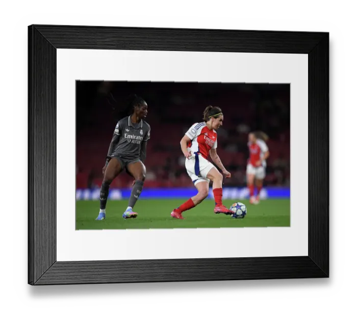 Framed Print : Arsenal FC v Real Madrid CF - UEFA Women's Champions League Quarter Finals Second Leg Arsenal FC v Real Madrid CF - UEFA Women's Champions League Quarter Finals Second Leg