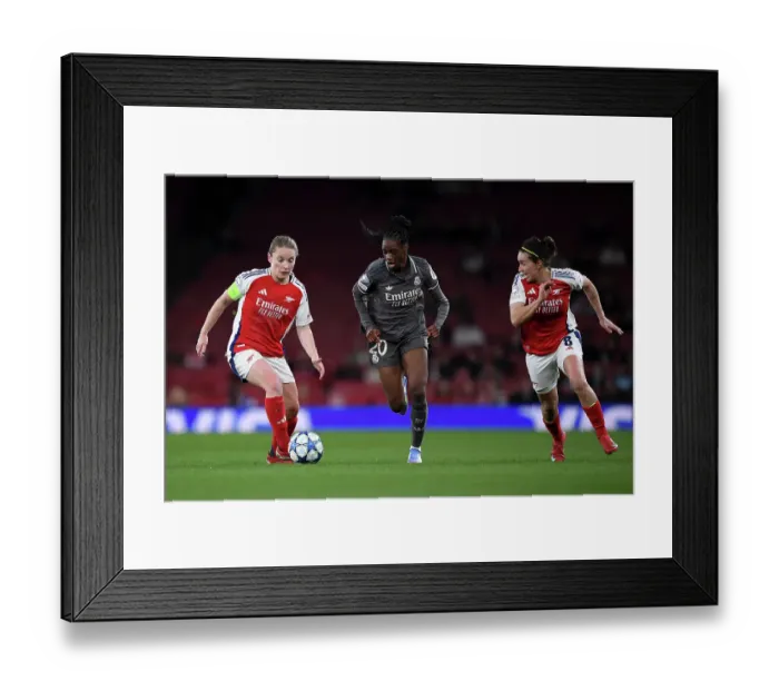 Framed Print : Arsenal FC v Real Madrid CF - UEFA Women's Champions League Quarter Finals Second Leg Arsenal FC v Real Madrid CF - UEFA Women's Champions League Quarter Finals Second Leg
