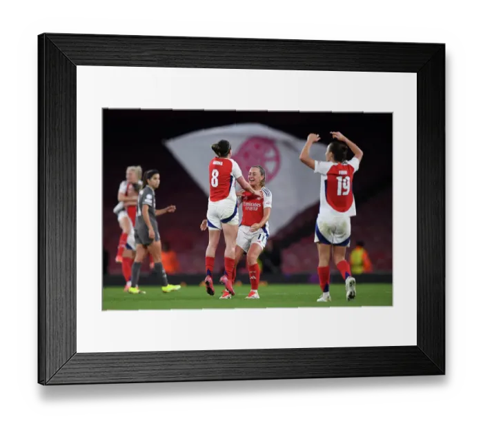 Framed Print : Arsenal FC v Real Madrid CF - UEFA Women's Champions League Quarter Finals Second Leg Arsenal FC v Real Madrid CF - UEFA Women's Champions League Quarter Finals Second Leg