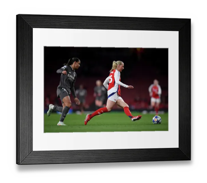 Framed Print : Arsenal FC v Real Madrid CF - UEFA Women's Champions League Quarter Finals Second Leg Arsenal FC v Real Madrid CF - UEFA Women's Champions League Quarter Finals Second Leg