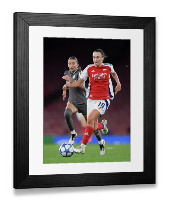 Framed Print : Arsenal FC v Real Madrid CF - UEFA Women's Champions League Quarter Finals Second Leg Arsenal FC v Real Madrid CF - UEFA Women's Champions League Quarter Finals Second Leg
