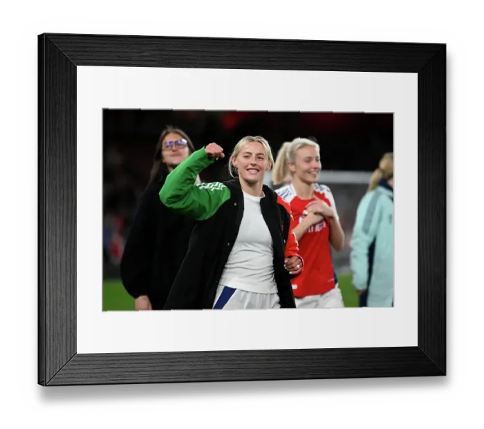 Framed Print : Arsenal FC v Real Madrid CF - UEFA Women's Champions League Quarter Finals Second Leg Arsenal FC v Real Madrid CF - UEFA Women's Champions League Quarter Finals Second Leg