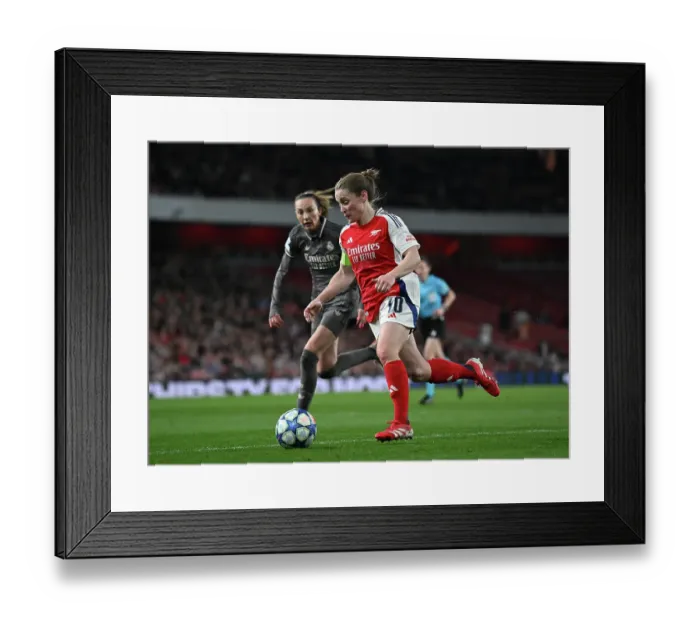 Framed Print : Arsenal FC v Real Madrid CF - UEFA Women's Champions League Quarter Finals Second Leg Arsenal FC v Real Madrid CF - UEFA Women's Champions League Quarter Finals Second Leg