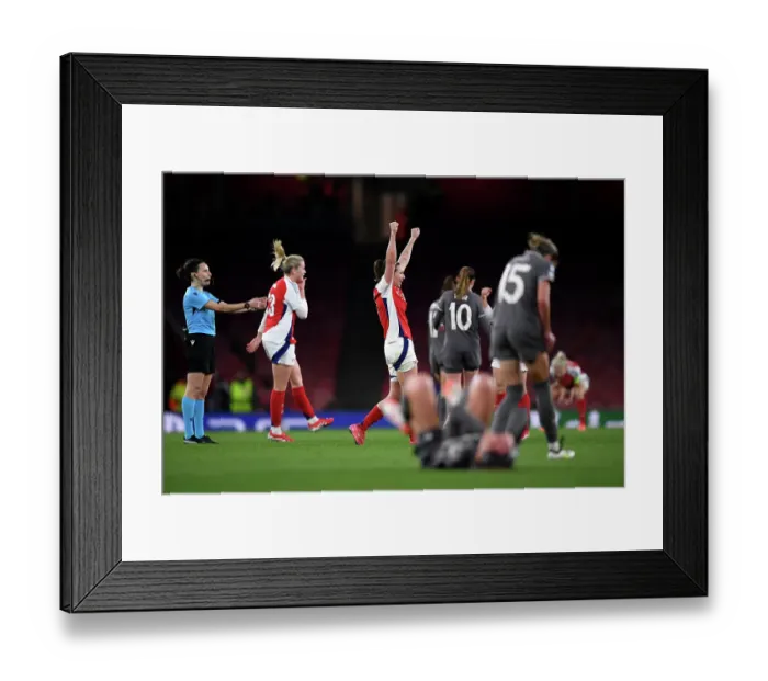 Framed Print : Arsenal FC v Real Madrid CF - UEFA Women's Champions League Quarter Finals Second Leg Arsenal FC v Real Madrid CF - UEFA Women's Champions League Quarter Finals Second Leg