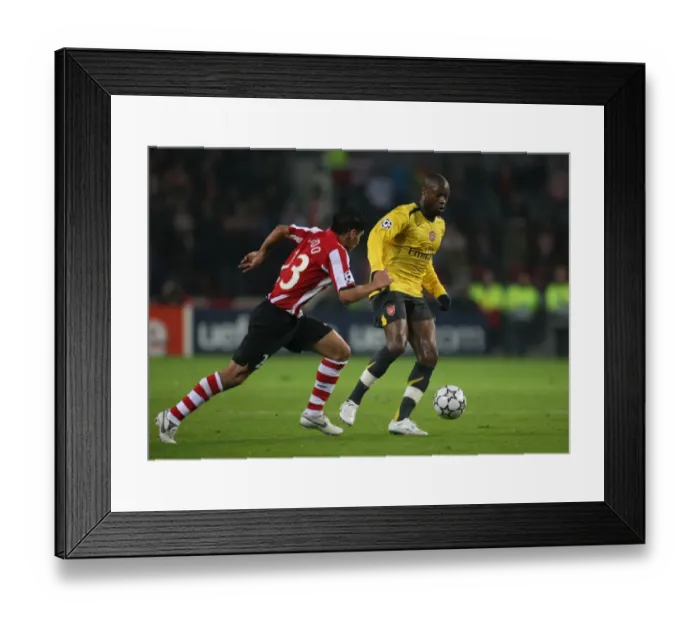 Framed Print : Gallas vs. Salcido: Arsenal's Edge in PSV Showdown, UEFA Champions League 2007 Framed Print : Gallas vs. Salcido: Arsenal's Edge in PSV Showdown, UEFA Champions League 2007