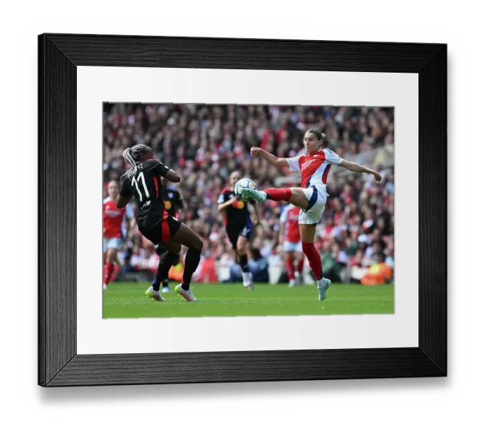 Framed Print : Arsenal WFC v Olympique Lyonnais - UEFA Women's Champions League Semi Final First Leg Arsenal WFC v Olympique Lyonnais - UEFA Women's Champions League Semi Final First Leg