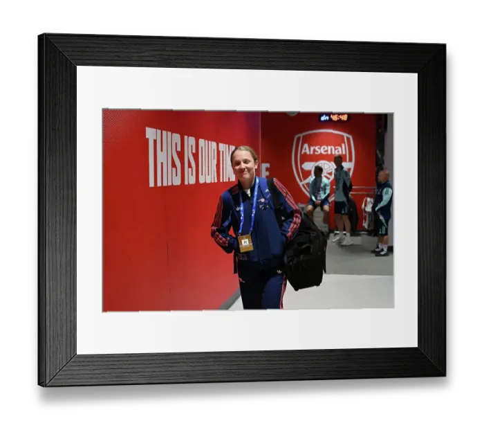Framed Print : Arsenal WFC v Olympique Lyonnais - UEFA Women's Champions League Semi Final First Leg