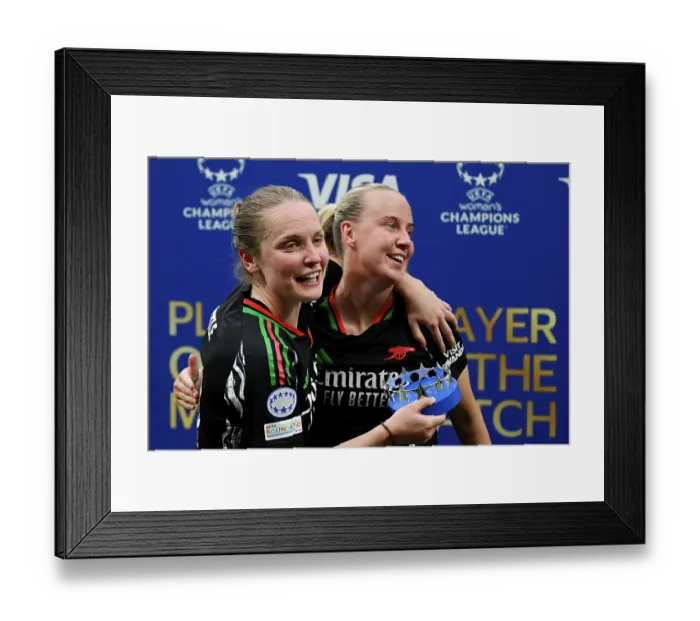 Framed Print : Olympique Lyonnais v Arsenal WFC - UEFA Women's Champions League Semi Final Second Leg Olympique Lyonnais v Arsenal WFC - UEFA Women's Champions League Semi Final Second Leg