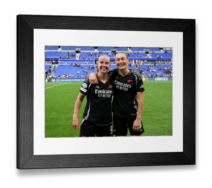 Framed Print : Olympique Lyonnais v Arsenal WFC - UEFA Women's Champions League Semi Final Second Leg Olympique Lyonnais v Arsenal WFC - UEFA Women's Champions League Semi Final Second Leg