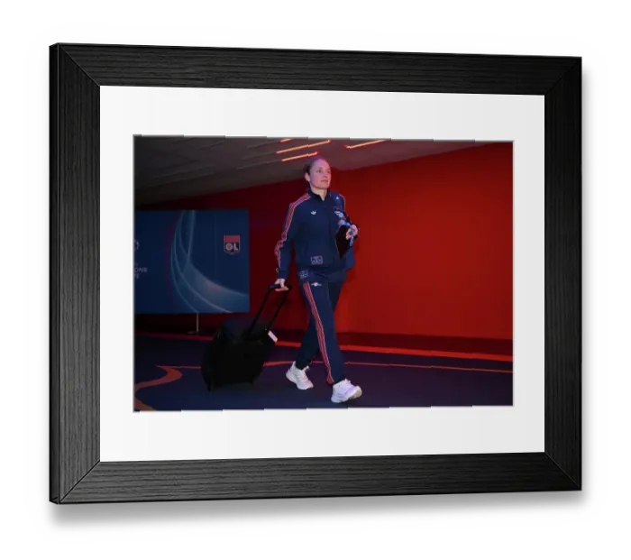 Framed Print : Olympique Lyonnais v Arsenal WFC - UEFA Women's Champions League Semi Final Second Leg Olympique Lyonnais v Arsenal WFC - UEFA Women's Champions League Semi Final Second Leg