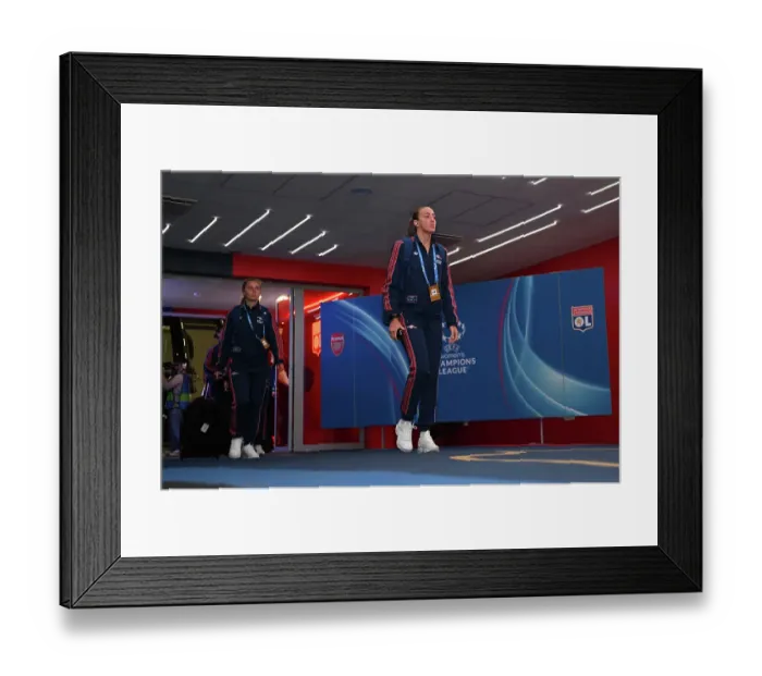 Framed Print : Olympique Lyonnais v Arsenal WFC - UEFA Women's Champions League Semi Final Second Leg Olympique Lyonnais v Arsenal WFC - UEFA Women's Champions League Semi Final Second Leg