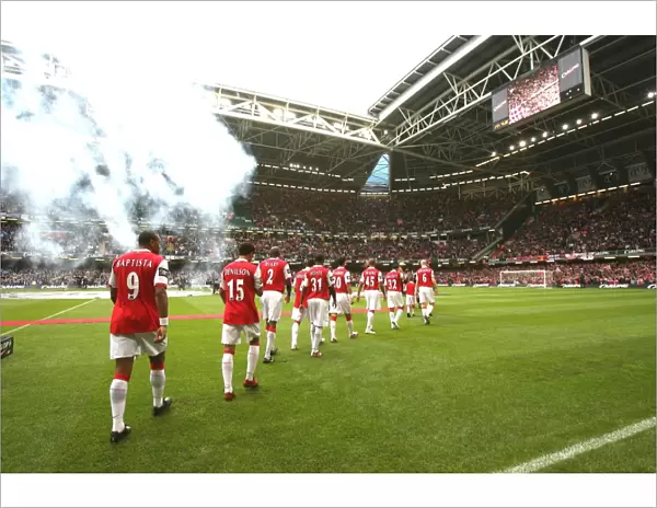 Arsenal Team's Disappointing Walk Out: Arsenal 1:2 Chelsea, The Carling Cup Final, Millennium Stadium, Cardiff, 2007