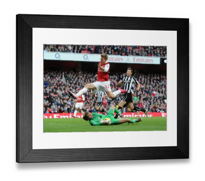 Framed Print : Nicklas Bendtner (Arsenal) Tim Krul (Newcastle). Arsenal 0: 1 Newcastle United