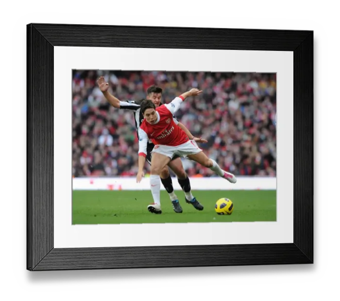 Framed Print : Nasri vs. Barton: Newcastle's Surprise Win at Arsenal's Emirates (Arsenal 0:1 Newcastle United, 2010-11 Barclays Premier League)